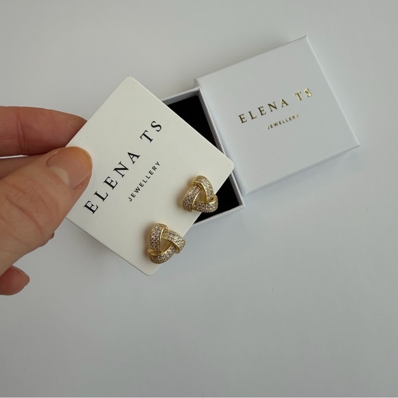 529 Gold Stud Earrings - Picture 4 of 4